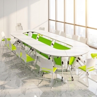 Table de conférence mobile pliable robuste pour la formation, silencieuse, rotation à 360° °   Roues à conception modulaire pour bureau et salle de classe