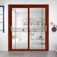 Portes coulissantes en verre trempé de 3,5 m² de largeur moyenne pour balcons et cuisines ; Portes de salle de bain en alliage titane-magnésium