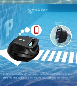 Underwater Wall <b>Robotic</b> Cordless Pool Vacuum Cleaner for Flat Floor Swimming Pools with Automatic Cleaning - Product Image 4