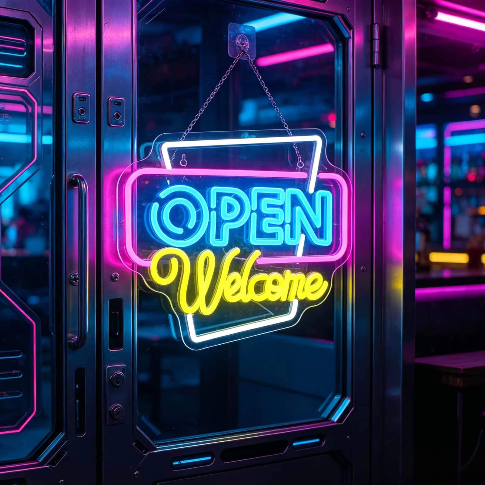 Open LED Neon Sign Night Light Colorful Decor Glowing Letter Lights Electric Sign for Car Bar Hotel Coffee Shop-IP65 Waterproof · image 6