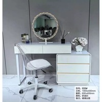 Table de maquillage multifonctionnelle de haute qualité avec armoire de rangement, bureau de toilette brillant, coiffeuse