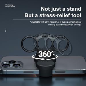 Nouveau support de téléphone à clip dorsal double anneau pour trois doigts, rotation à 360°, anti-stress, clic mécanique, support stable horizontal/vertical - Product Image 6