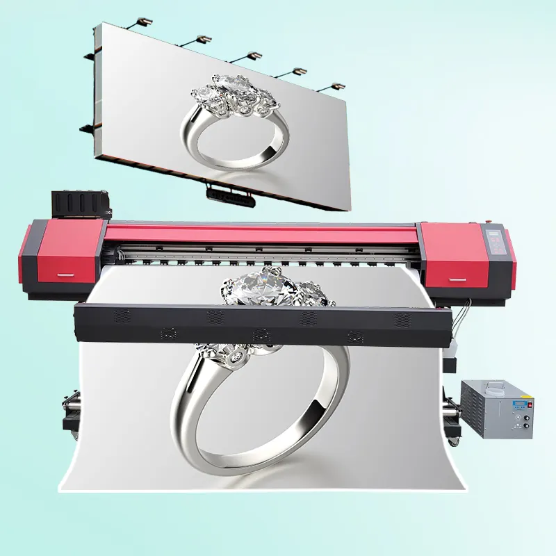 เครื่องพิมพ์ยูวีขนาดใหญ่3M2 3.2เมตรเครื่องพิมพ์อุตสาหกรรมตัวทำละลายรักษ์โลกสำหรับทาสีบนผืนผ้าใบ