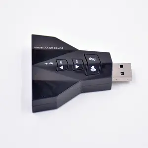 7.1 Channel USB 2.0 Audio Adapter Double Sound Card 2 em 1 3D External USB Audio Sound Card