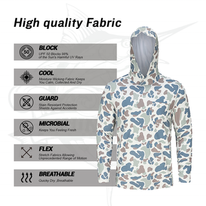 OEM ODM 오리 카모 빠른 건조 수분 위킹 태양 보호 UV 남성용 야외 성능 낚시 셔츠 낚시 까마귀 - Product Image 2