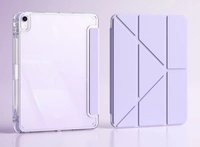 Étui de protection intelligent en cuir PU pliable en Y avec dos rigide transparent pour iPad Air 11/10,9/11 pouces - Léger, antichoc, divers modèles
