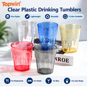 Gobelets en plastique incassables, sans BPA, transparents, colorés, empilables pour restaurants, hôtels et fêtes - Product Image 1