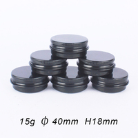 Boîte en aluminium ronde pour cosmétiques de 10 ml, 30 ml, 50 ml, 100 ml, 200 ml, récipient en métal pour baume à lèvres, bougie, pilule, cire pour cheveux, pot en aluminium noir