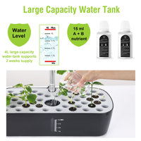 Sistema de Cultivo Hidropónico Interior de 52 Macetas para Vegetales, Lechuga y Hierbas, con 139 LED, 20W, Temporizador, Pantalla, Bomba Automática y Tanque de 4L