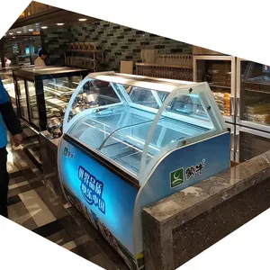 Congelador comercial de sorvete, refrigerador de exibição de freezers horizontais