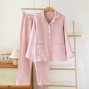 Set Loungewear da Donna in Cotone 100% a 4 Strati di Garza, Maniche Lunghe, Tessuto Materno di Classe A, Caldo per l'<span class=keywords><strong>Inverno</strong></span> - Product Image 2