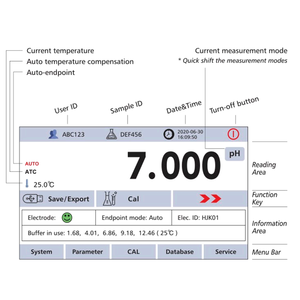 جهاز قياس الرقم الهيدروجيني/الجهد التأكسدي والاختزالي عالي الدقة HZP-T502 مع شاشة لمس ملونة 5.0 بوصة لتحليل المياه - Product Image 3
