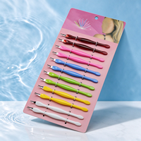 Kit de 12 polissoirs à ongles en plastique, avec tête de spatule, coupe-cuticules, éliminateur de callosités et repousse-cuticules pour manucure et nail art