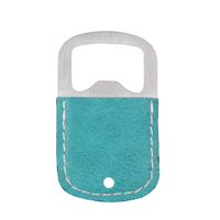 Prix usine blanc Sublimation en acier inoxydable bière ouvre-bouteille bricolage impression PU cuir ouvre-bouteille