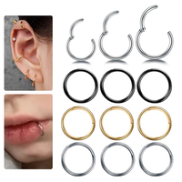 Anneaux de nez articulés en acier inoxydable chirurgical 316L, anneaux clicker pour piercing de nez, hélix, cartilage, daith, tragus, bijoux de piercing corporel