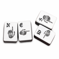 Set Mahjong Amerika Pola Laba-laba dan Tengkorak Halloween Logo Kustom OEM ODM Pabrik Grosir Harga Langsung