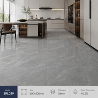 Carreaux de porcelaine aspect marbre gris 800x800mm Foshan Guangdong, brillants, polis, pleine masse, antidérapants, résistants à l'usure, pour sol d'appartement