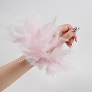New Design Ostrich <strong>Feather</strong> <strong>Cuff</strong> Wrist Sleeve Real <strong>Feather</strong> <strong>Cuffs</strong> <strong>Feather</strong> <strong>Cuff</strong> <strong>Snap</strong> Bracelet Clap on Satin Shirts Elegant - Product Image 6