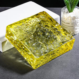 주문을 받아서 만들어진 튼튼한 스테인드 글라스 벽돌 사각 커튼 벽 단단한 다채로운 현대 투명한 거실 위생 결정 - Product Image 4