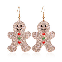Nouvelles Boucles d'oreilles créatives et tendance en alliage plaqué or, motif arbre de Noël et herbe, style goutte d'huile, transfrontalières Europe-Amérique