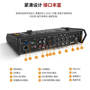 AVMATRIX VS0601U Console de mixage SDI HDMI 6 canaux pour diffusion en direct et équipement de salle de contrôle - Product Image 2