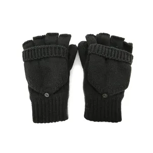 सर्दियों mittens थोक thinsulate अस्तर आधा उंगली कंप्यूटर पुरुषों बुना हुआ दस्ताना गर्म दस्ताने