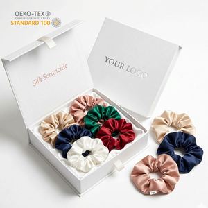 Lot de chouchous en soie de mûrier 100 % personnalisés avec logo, élastiques de 16/19/22 mm - Product Image 1