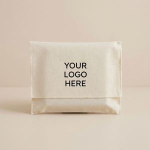 Bolsa de tela de algodón reciclable con logotipo personalizado serigrafiado y solapa para embalaje industrial de calzado y ropa - Product Image 4