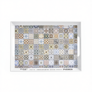 Zeller Present Melamine <b>Tray</b> Mosaic Pattern Decorative <b>Serving</b> <b>Tray</b> 12x18 Inches - Product Image 2