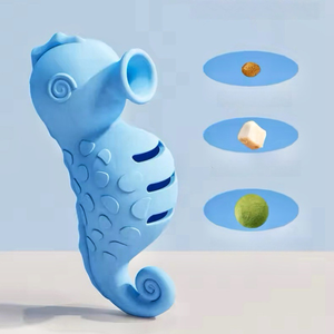 Jouets interactifs pour chats BPlus en silicone de qualité alimentaire en forme d'étoile de mer, de hippocampe et de poisson-bouffant, enrichissement sensoriel, balle roulante - Product Image 2