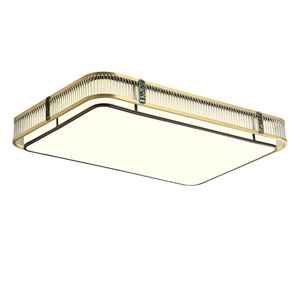Lámpara de Techo Moderna de Estilo Chino, Totalmente en Cobre, Decoración de Lujo con Carcasa Rectangular para Sala de Estar, Dormitorio o Comedor - Product Image 1