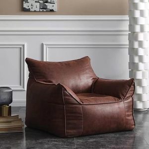 Sofá Perezoso Tipo Puff Reclinable, Sillón Tatami para Dormir, Estilo Crema, para Dormitorio, Sala de Estar, Balcón, Sillón Individual Pequeño de Tela - Product Image 1