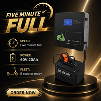 Paket Baterai Lithium Ion 60V 20Ah Pengisian Daya Ultra Cepat 20S, Isi Penuh dalam 5 Menit untuk Skuter Listrik, Sepeda Listrik, dan Sepeda Roda Tiga Listrik