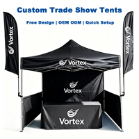 Tente de Vente Ambulante 3x3m avec Fenêtre Transparente, Cadre en Aluminium Pliable, Imperméable et Durable pour Événements Extérieurs - Collection Été Ensoleillé