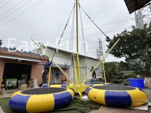 Equipo de Juegos Interior al por Mayor, Trampolín Elástico con Arnés y Remolque Móvil para <span class=keywords><strong>Alquiler</strong></span>, Trampolín Elástico para 4 Personas - Product Image 4