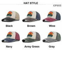 Fabricante de Gorras Personalizadas, Gorra Trucker con Estampado Vintage de Motocicleta, Gorras Transpirables para Hombre, Gorra Lavada Personalizada de Fábrica