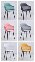 Chaises de table à manger au design minimaliste chaises empilables en plastique avec accoudoirs chaise de relaxation pour salon maison bureau jardin extérieur