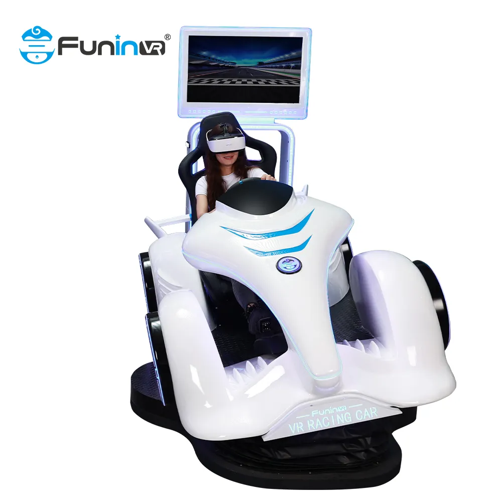 Funin vr simulador de realidade virtual, simulador de corrida para volante, crianças, trem de diversões, passeios internos, 7*24 horas, serviço on-line, 150kg