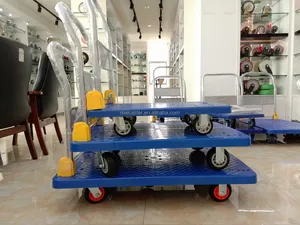 MW عربة مصنع 500/600 كجم Handtruck اليد عربة الصناعية البلاستيك طوي منصة عربة