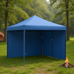 Accessori per tenda da festa blu con 2 pareti laterali con cerniera in tessuto Oxford PE, tenda estiva a montaggio rapido automatico, tipo esteso - Product Image 2