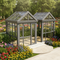 Terraza Acristalada Ecológica y Moderna con Marco de Aluminio, Techo de Vidrio Templado, Resistente a la Intemperie, Vista Panorámica para Residencias, Hoteles y Exteriores