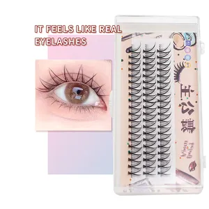 Qingdao Vendor Diy Cluster Lashes 3 Rows Curved Lash Light Handmade Eyelashes Extensions Diy Extension Kit Lash Clusters