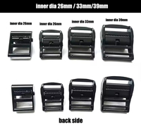 Boucle de sangle réglable Topone robuste noire de 1,5 pouce avec fermoir à came métallique de 33 mm et logo personnalisé pour sac à sangle
