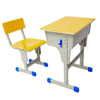 Ensemble bureau et chaise pour étudiant avec dossier ondulé, réglable en hauteur, vert, pour salle de classe, table d'étude ergonomique avec boîte à livres