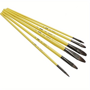 Lot de 6 pinceaux professionnels en forme de <span class=keywords><strong>noisette</strong></span> pour peinture acrylique, huile, aquarelle et gouache – Fournitures d'art - Product Image 1