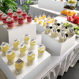 White Buffet Acrylic Table <strong>Riser</strong> Cube <strong>Display</strong> Acrylic <strong>Display</strong> Box Hollow Buffet <strong>Food</strong> Dessert Prop <strong>Display</strong> Rack - Product Image 5