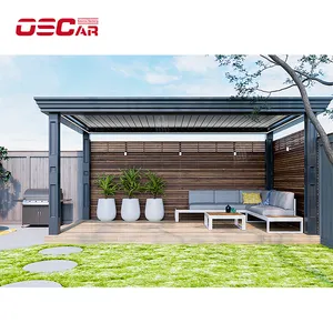 Custom alumínio frame resistente al vento forte pátio quintal telhado ajustável louvered gazebos jacuzzi gazebo impermeável