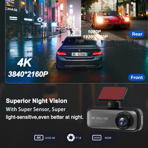 Mới Tầm Nhìn Ban Đêm Và G-Cảm Biến 4K + 1080P Hỗ Trợ Wifi Car DVR Ứng Dụng Tương Thích Đôi Máy Ảnh Video Recorder Ống Kính Kép Dash Cam - Product Image 3