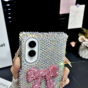 Coque de téléphone de luxe 3D avec nœud et strass en cristal pour <span class=keywords><strong>Samsung</strong></span> <span class=keywords><strong>Galaxy</strong></span> Z Fold 8 / Fold 7, coque arrière scintillante avec bracelet de poignet - Product Image 6