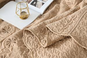 Couvre-lit broderie confortable reine King Size cocotier ensemble de lit trois pièces - Product Image 4